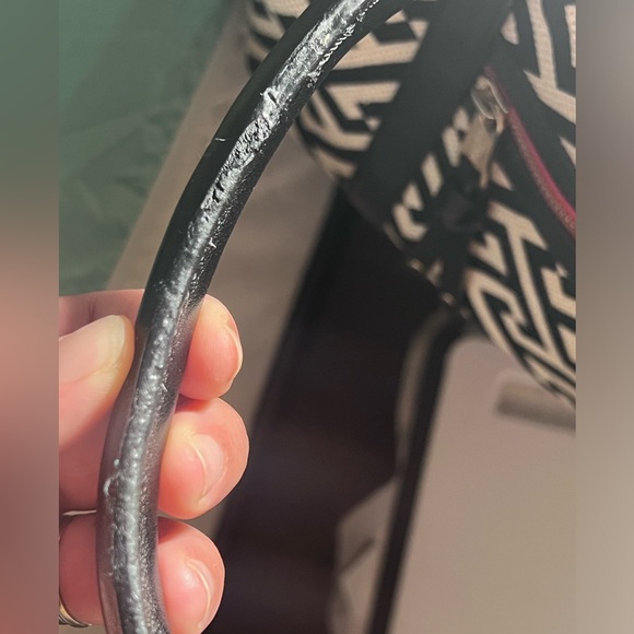 Spartina 449 Callahan Satchel Crossbody EUC Leather And Linen - Picture 13 of 14